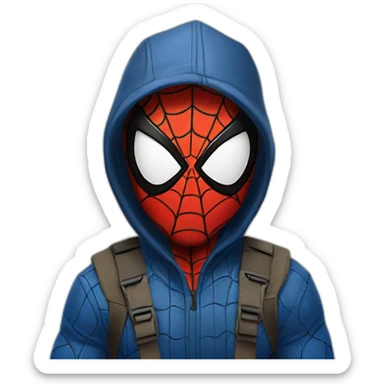 Spiderman con telaraña sticker