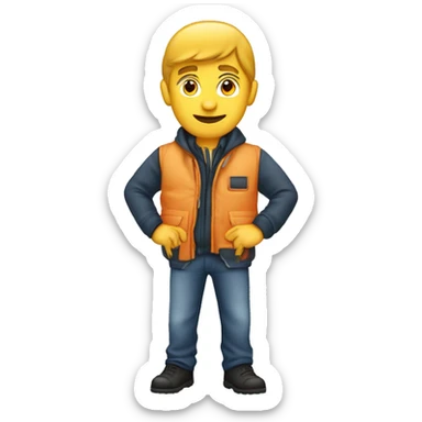 homme responsable vetements decontractés air sérieux sticker