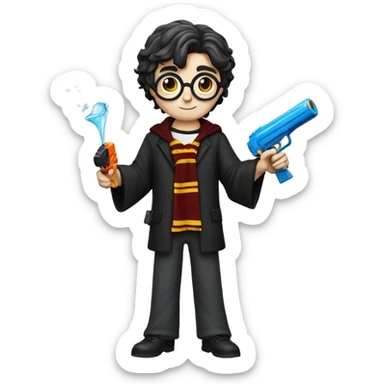 Harry Potter with watergun sticker