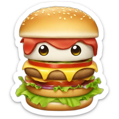 Shizu comiendo hamburguesa sticker