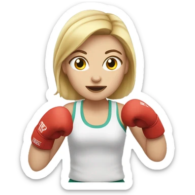 white girl boxing sticker