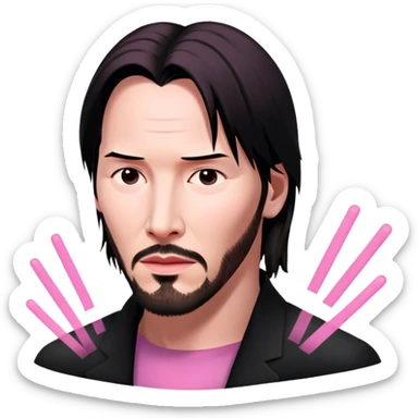 Keanu Reeves Neo Matrix pink sticker