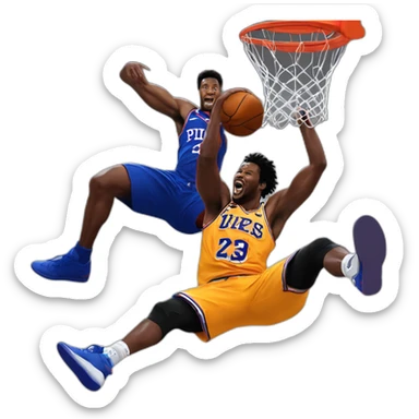 victor-wembanyama-dunking-on-joel-embiid sticker