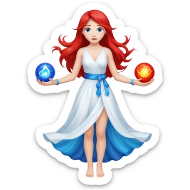 14 старший аркан - Помірність. Це буде жінка в повний зріст, що тримає в руках два шари енергії - холодну і гарячу. І ці енергії змішуються  sticker