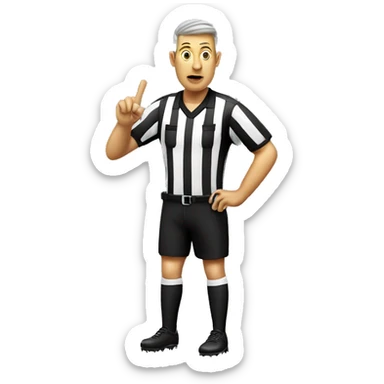 Soccer referee to whistle the kick-off  sticker