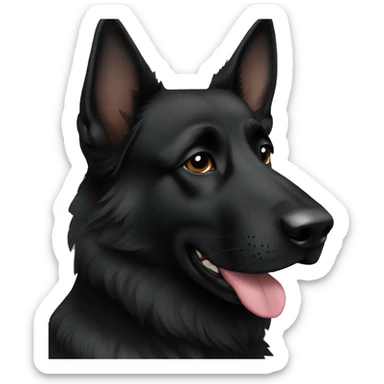 All black German Shepard sticker
