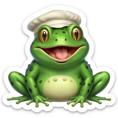 sleepy frog with nightcap yawning cutely sticker