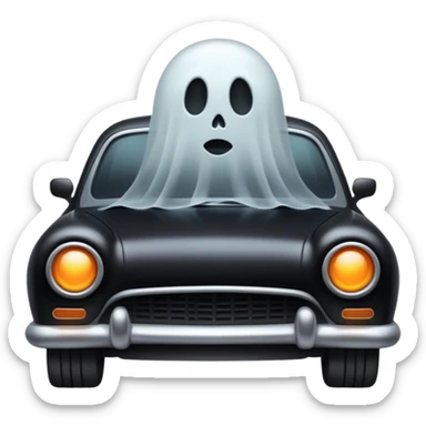 a black cursed car with a gost like figure inside  sticker