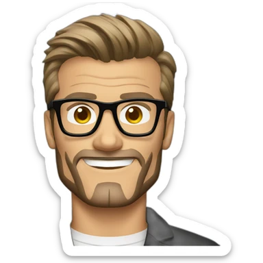 David Beckham with glasses sticker