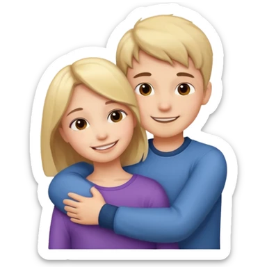 Boy and girl cuddling  sticker