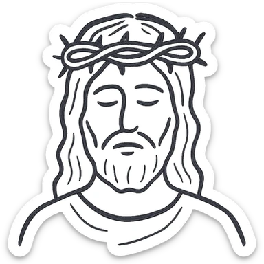 Jesus crown icon sticker