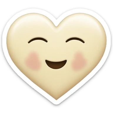 Cream coloured emoji heart  sticker