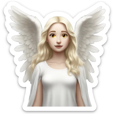 Hyper Realistic pale angel full body with halo sticker