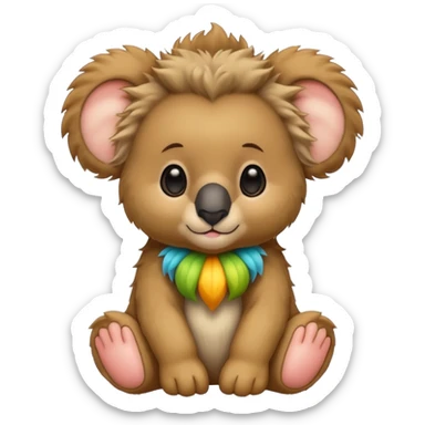 a lions hair on a Baby koala bear  sticker