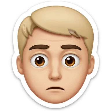 Looking to the side while disgusted face sticker