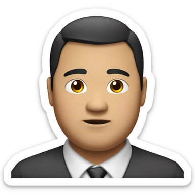 A fat Asian dude with a middle a stagger black hair and a middle part who is short but fat sticker