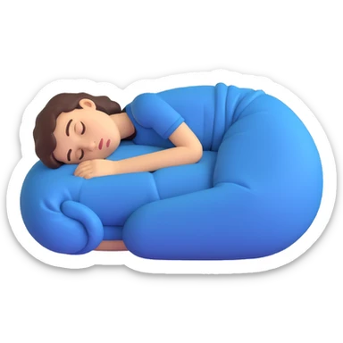 person curled up sleeping sticker