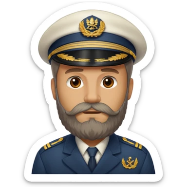 ship captain bearded sticker