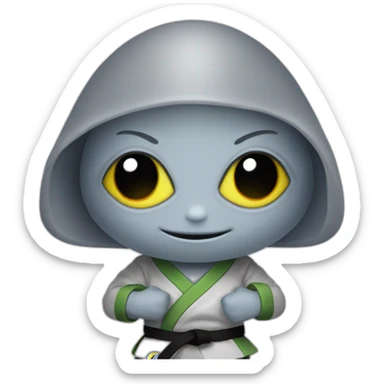 Grey Alien wearing a Jiu-Jitsu gi sticker