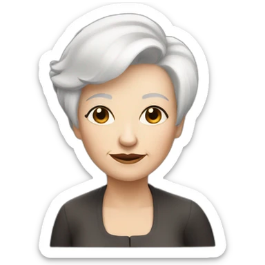 an old white woman with a black square haircut with the body of a rat sticker