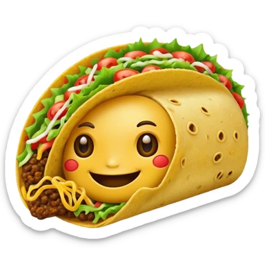 Smiling taco sticker
