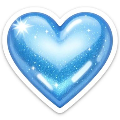 pastel blue glittery heart sticker