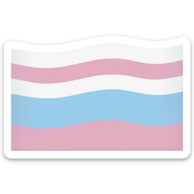 transgender pride flag with five horizontal stripes: light blue, pink, white, pink, and light blue sticker