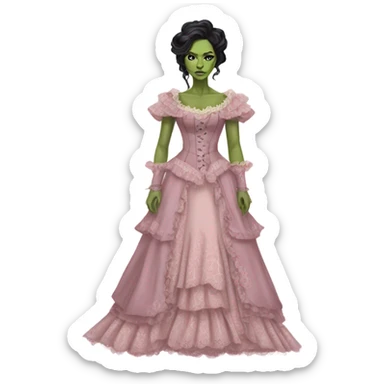 gamora in Victorian dress elegant pink  full body  sticker