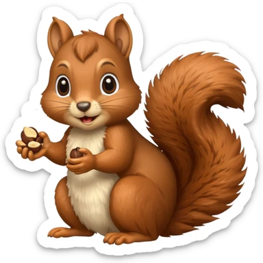 squirrel with nuts sticker