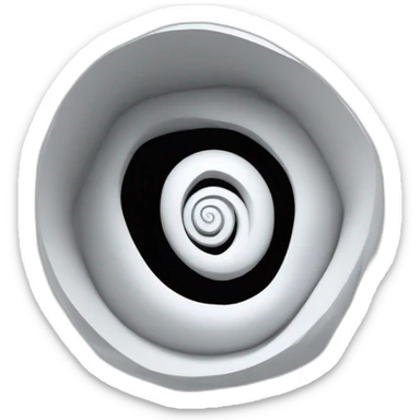 white 3d spiral in black hole sticker