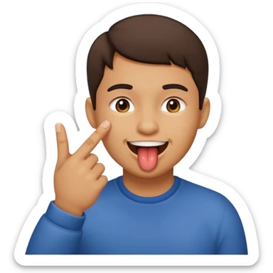 Emoji mordiendose el dedo en forma coqueta  sticker