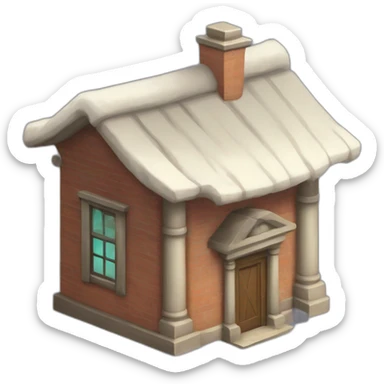 Icon of an auction house from Pokemon, stylistic features from Pokemon should be present and it is clear that auctions are held there sticker