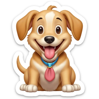 man-dog hybrid resembling Goofy from Disney, smiling with tongue out sticker