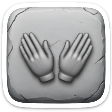 Stone emoji crossing his hands sticker