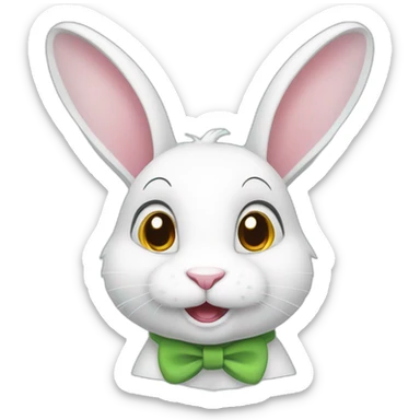White cute rabbit from the cartoon secrets of pets sticker