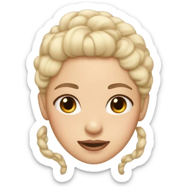 bald light skin girl with bow on her scalp  sticker