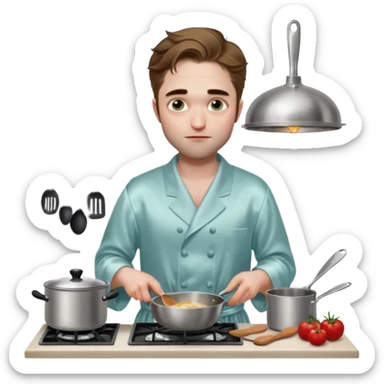 robert pattinson en nuisette qui fait la cuisine  sticker