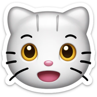 hello kitty's face shocked sticker