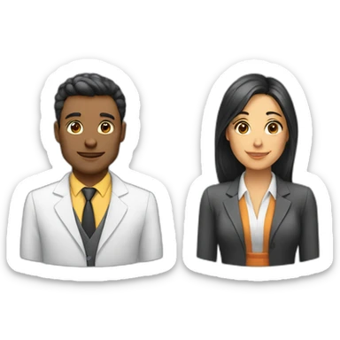software engineer guy and lawyer girl sticker