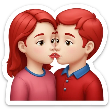 Des enfants qui se font un bisou sur la bouche sticker