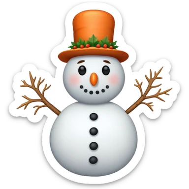 frowning snowman sticker