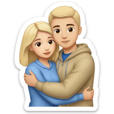 Girl hugging guy sticker