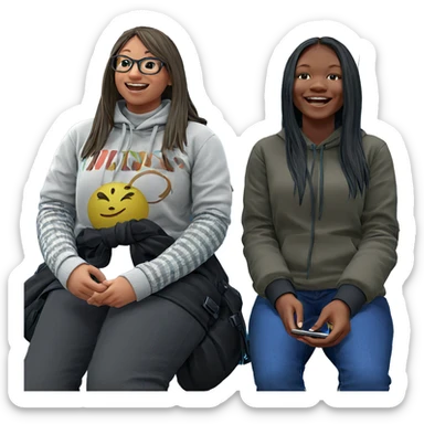 happy girls enjoying the outdoors sticker