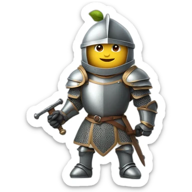 Knight Apple-in armor- with a sword sticker