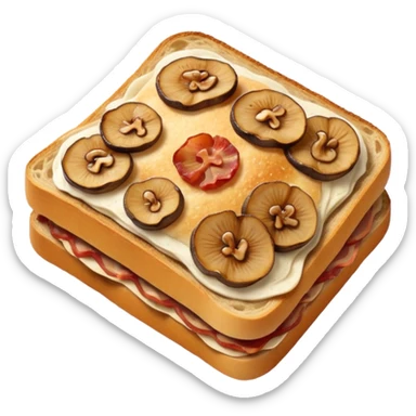 Bacon, mushroom sourdough sticker