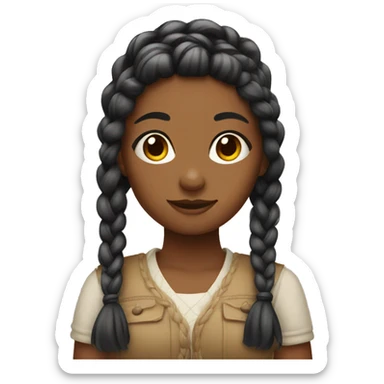 Girl with braided hair sticker