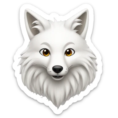 A white fox with 9 big tails  sticker