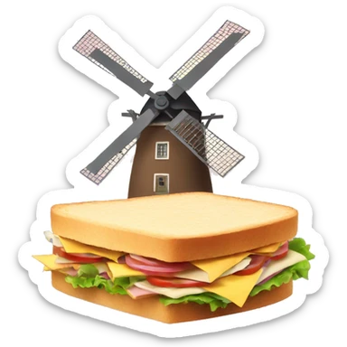 Windmill with sandwiches  sticker