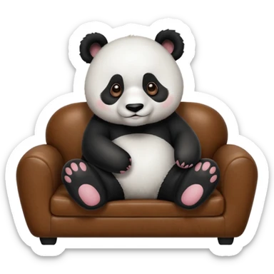 Cute Panda sitting on couch sticker