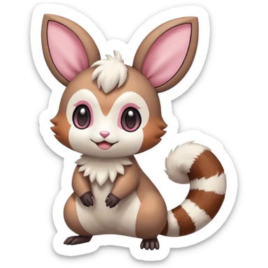 Meloetta-Minccino-Furret-Pokémon-Fakémon-fusion-creature sticker